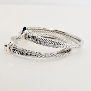 David Yurman Crossover Collection XL Hoop Diamond Earrings